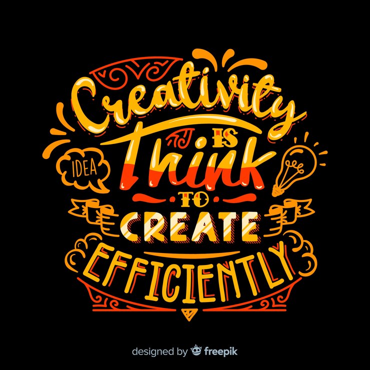 Vector gratuito estilo de letras de fondo de cita de creatividad