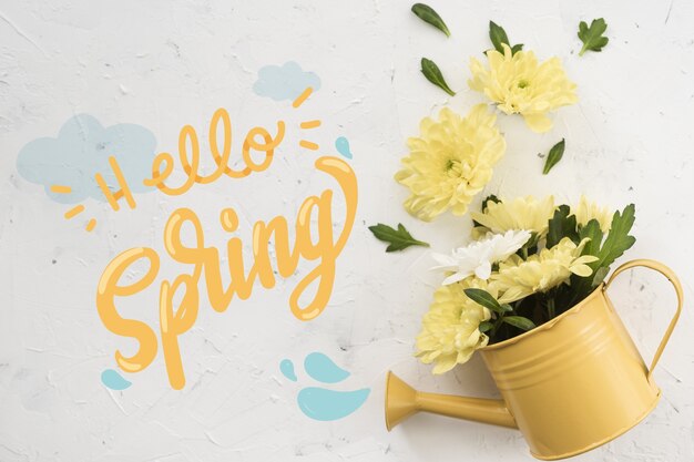 Estilo de letras de primavera con foto