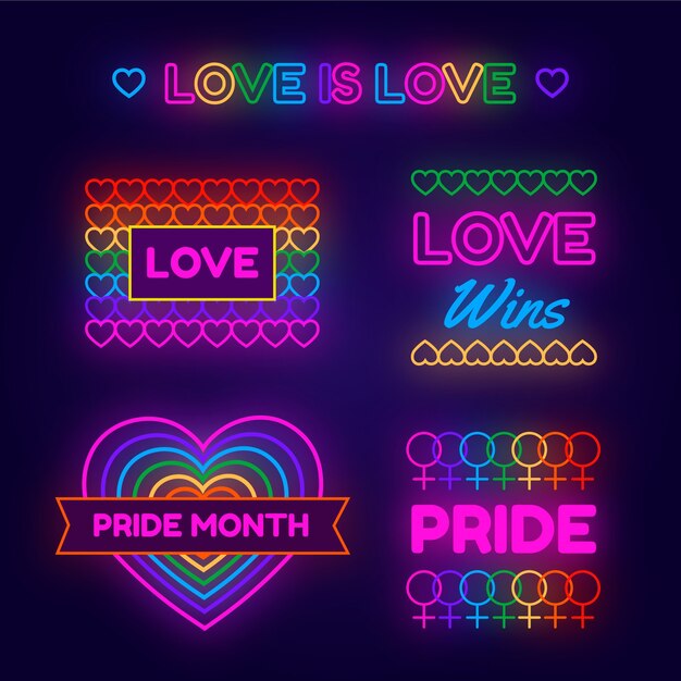 Estilo de letrero de neón del día del orgullo