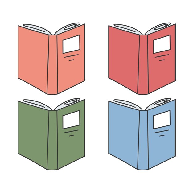 Estilo de libro abierto dibujado a mano