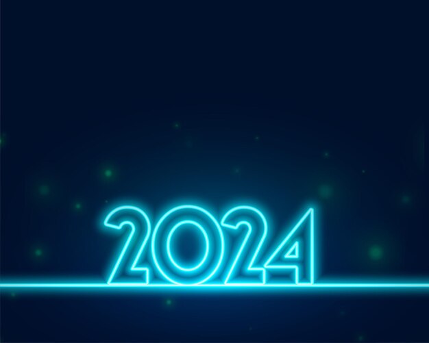estilo de línea brillante 2024 letras nuevo año diseño de fondo vector