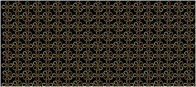 Estilo de línea de flores con fondo dorado
