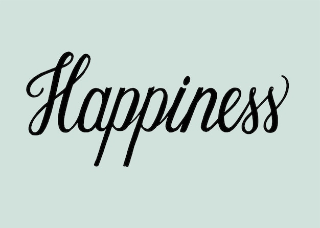 Vector gratuito estilo manuscrito de la tipografía de la felicidad