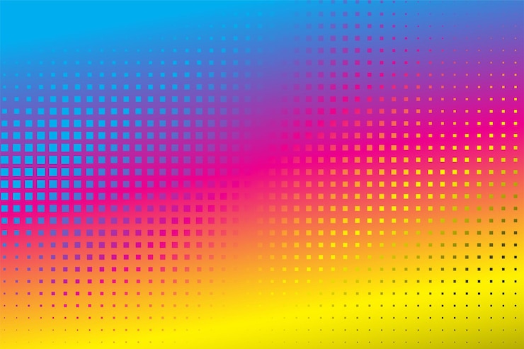 Vector gratuito estilo de medio tono diseño de fondo de color cmyk abstracto