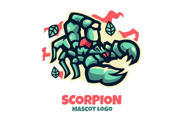 Vector gratuito estilo moderno del logotipo de la mascota del escorpión