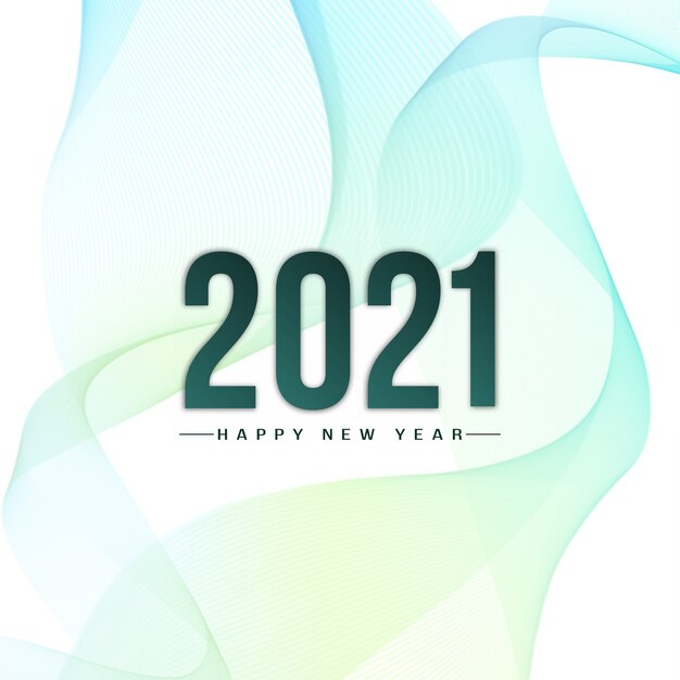 Estilo de onda moderna Feliz año nuevo 2021