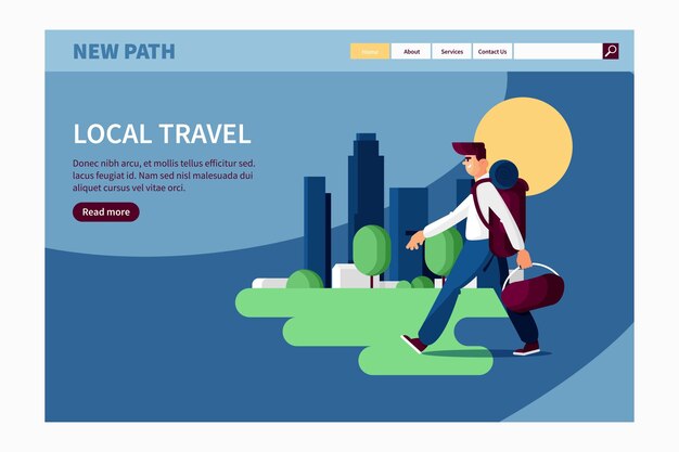 Estilo de página de destino de turismo local