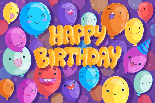 Estilo de papel tapiz de cumpleaños dibujado a mano