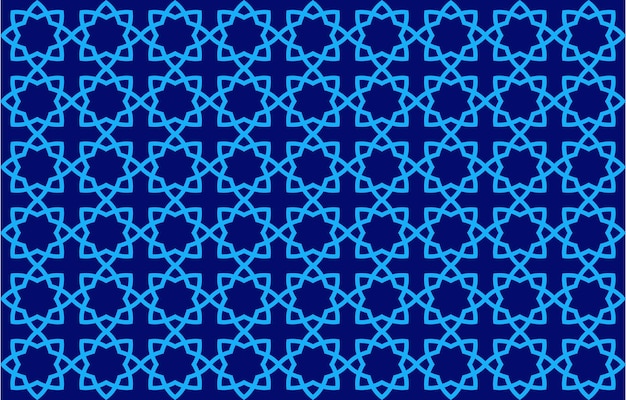 Vector gratuito estilo de patrón árabe con fondo azul.