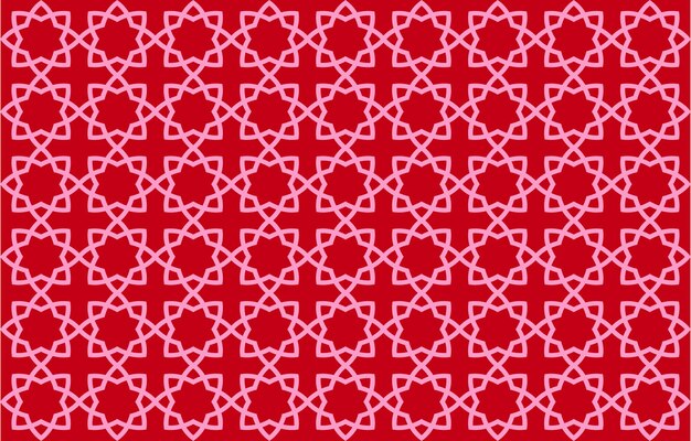 Estilo de patrón árabe con fondo rojo