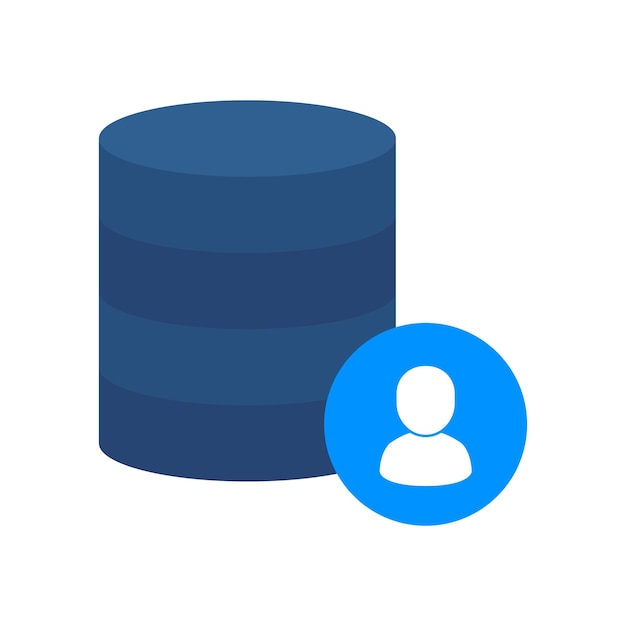 Estilo plano de la base de datos de usuario