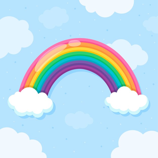 Estilo plano colorido del arco iris