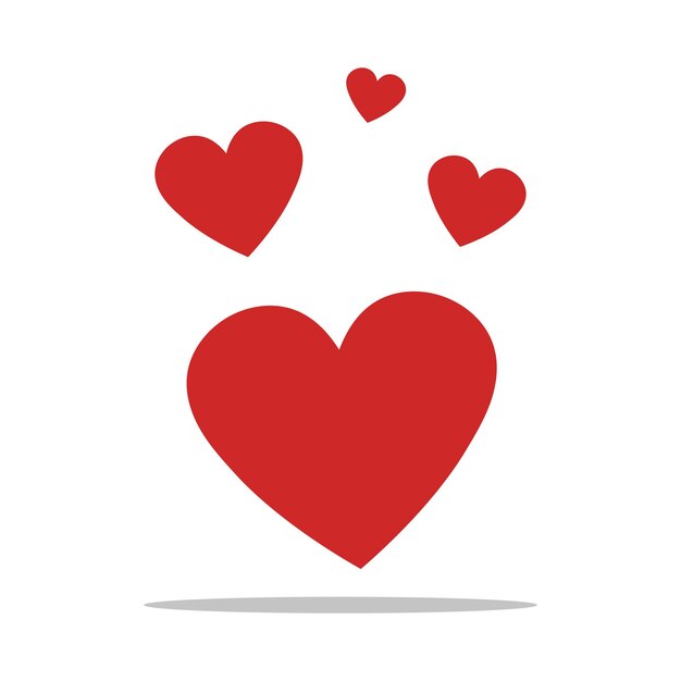 Estilo plano de los corazones