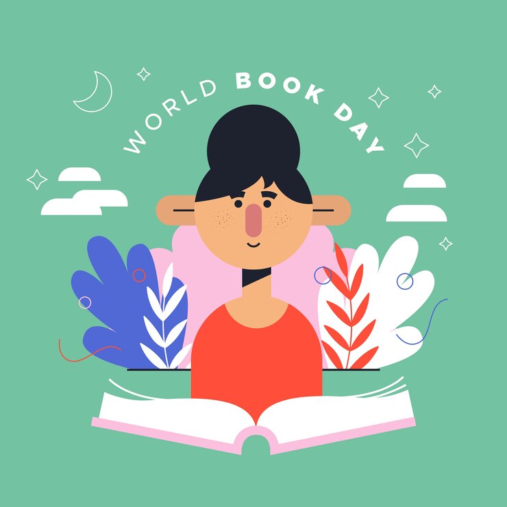 Vector gratuito estilo plano del día mundial del libro