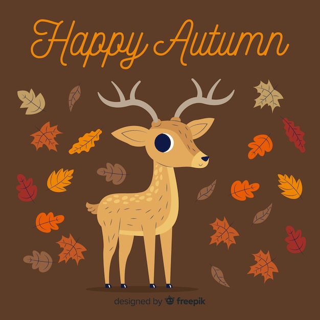 Vector gratuito estilo plano de fondo decorativo de otoño