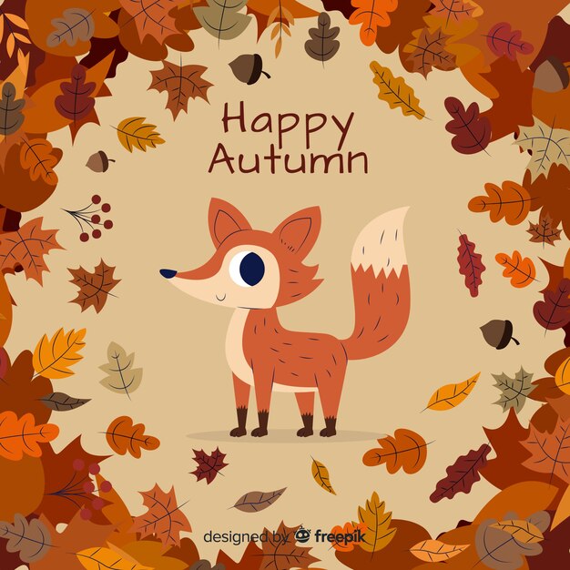 Estilo plano de fondo decorativo de otoño