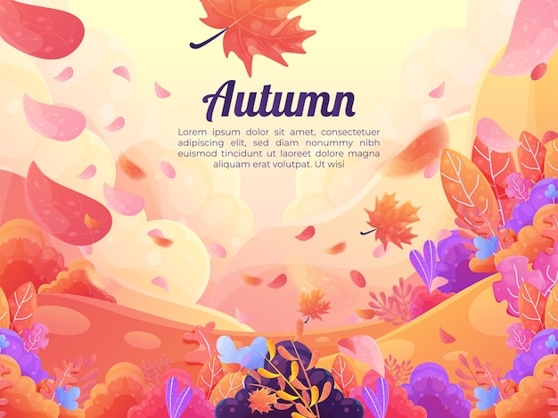 Estilo plano de fondo decorativo de otoño