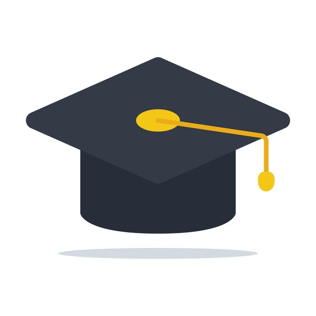 Estilo plano de la gorra de graduación