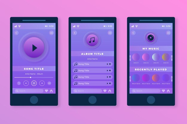 Estilo de plantilla de la aplicación del reproductor de música