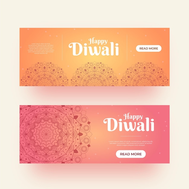 Vector gratuito estilo de plantilla de banners de diwali