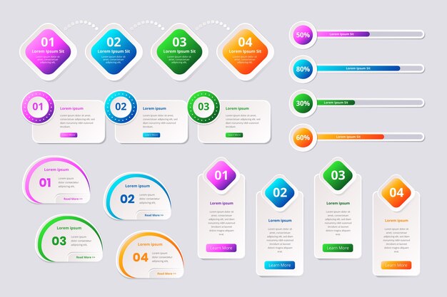 Estilo de plantilla de colección de elementos de infografía