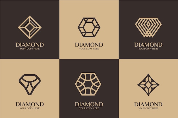 Vector gratuito estilo de plantilla de logotipo de diamante