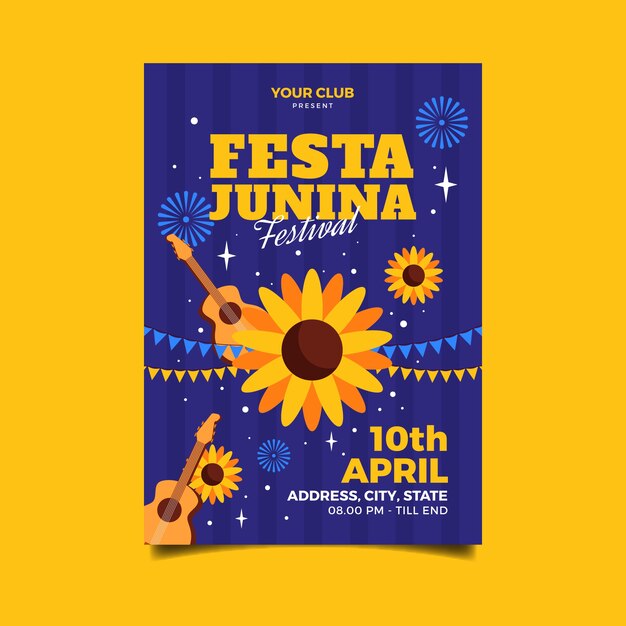 Estilo de plantilla de póster del festival de junio