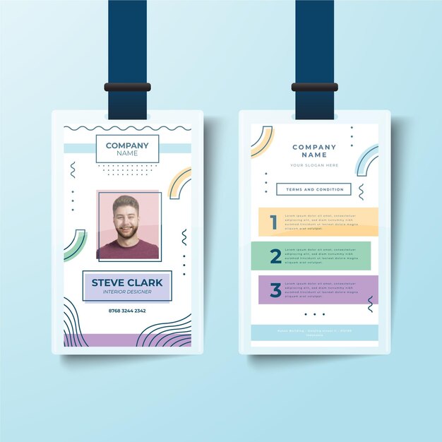 Estilo de plantilla de tarjetas de identificación minimalista