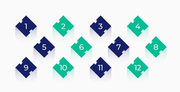 estilo de puntos de bala icono de fondo en forma de rompecabezas