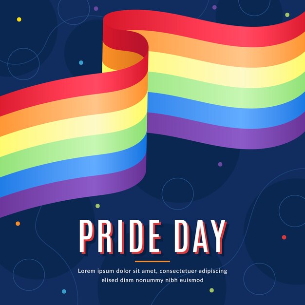 Estilo realista de la bandera del día del orgullo