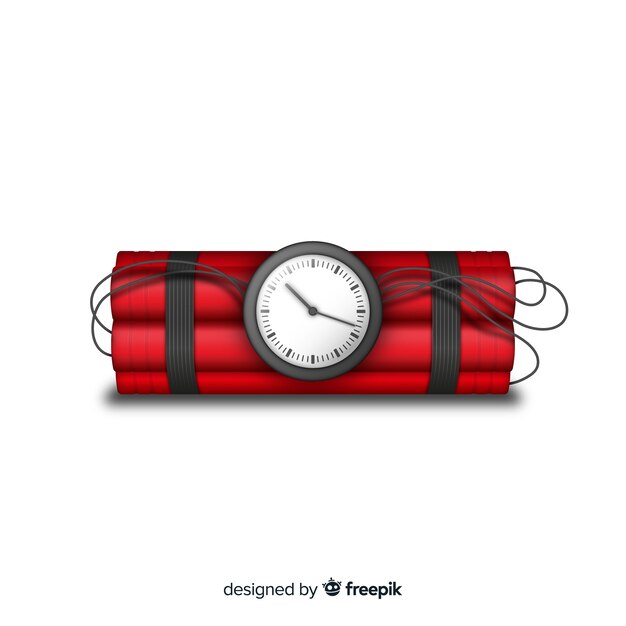 Estilo realista de bomba de tiempo rojo