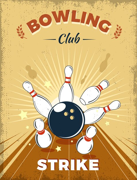 Estilo retro del club de bolos