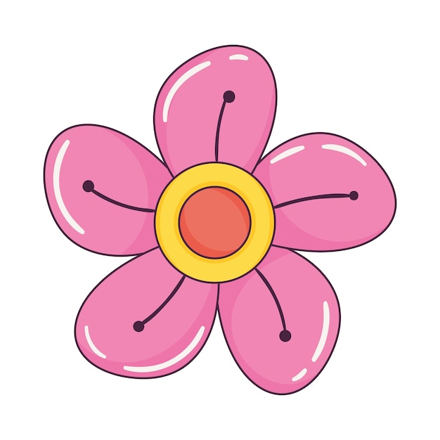 El estilo retro de la flor rosa