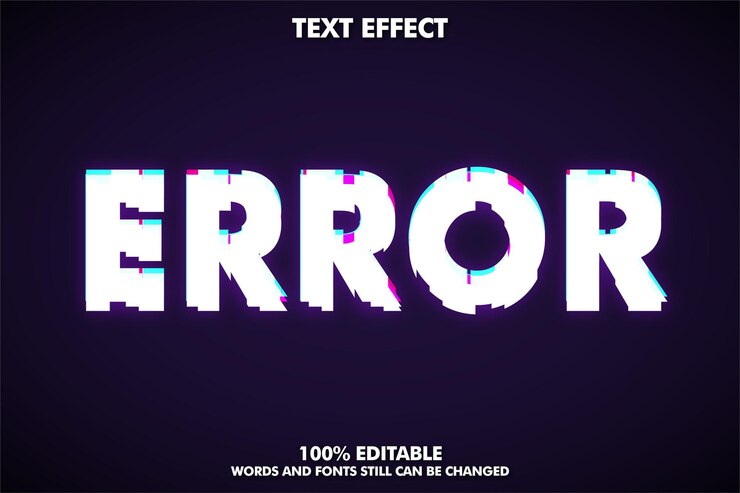 Vector gratuito estilo de texto de error de efecto de texto de error