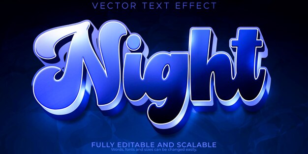 Estilo de texto oscuro y medianoche editable con efecto externo nocturno