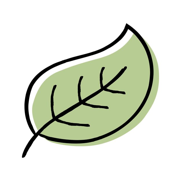 Estilo de trazo de pincel de hoja dibujado a mano
