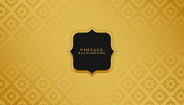 estilo vintage textura floral invitación diseño de estandarte dorado