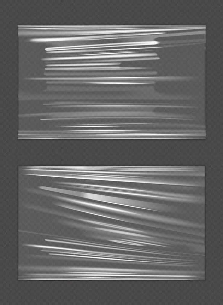 Vector gratuito estirado celofán banner crumpl textura plegada