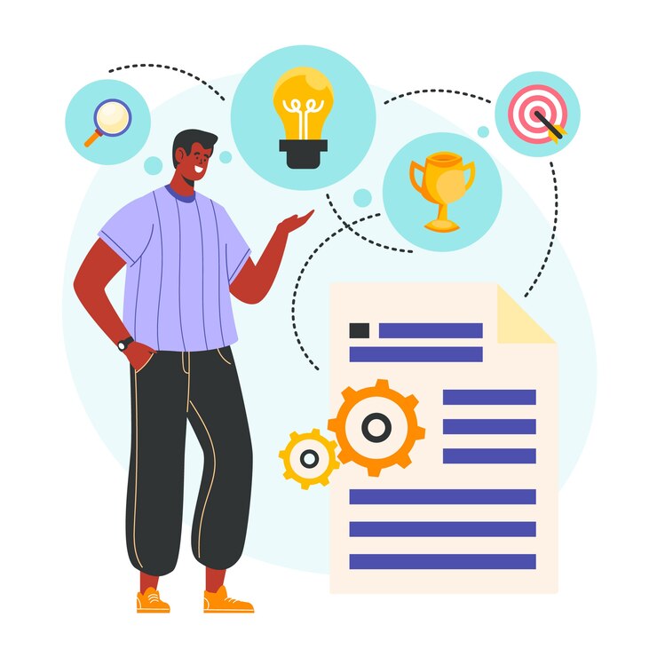 Vector gratuito estrategia empresarial dibujada a mano ilustrada