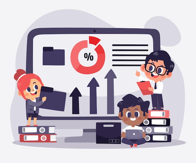 Estrategia empresarial dibujada a mano ilustrada