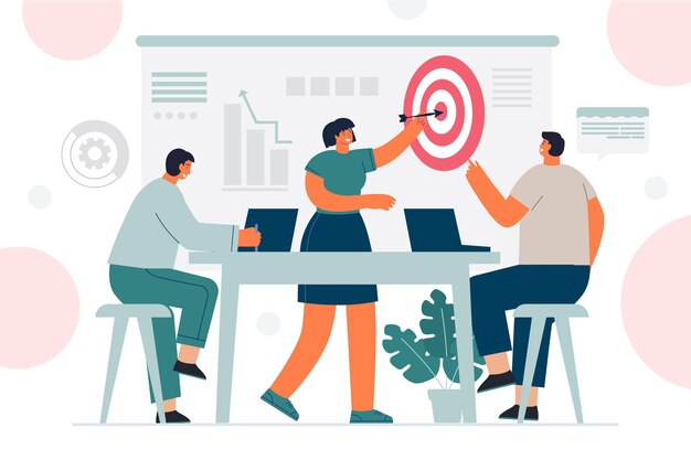 Estrategia empresarial dibujada a mano