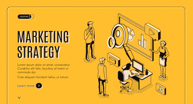 Estrategia de marketing, empresa analítica financiera.