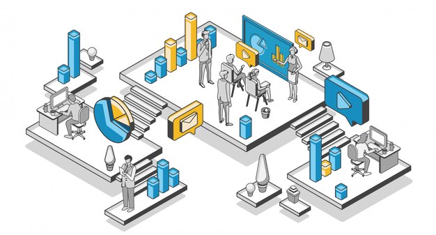 Estrategia de marketing, empresa analítica financiera.