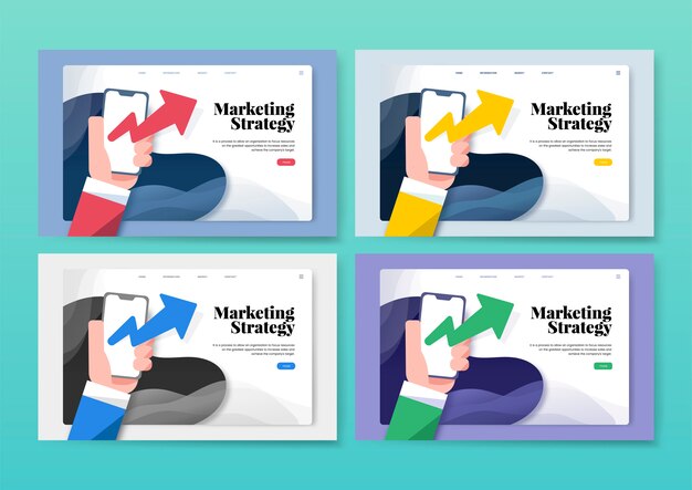 Estrategia de marketing informativa del sitio web gráfico.
