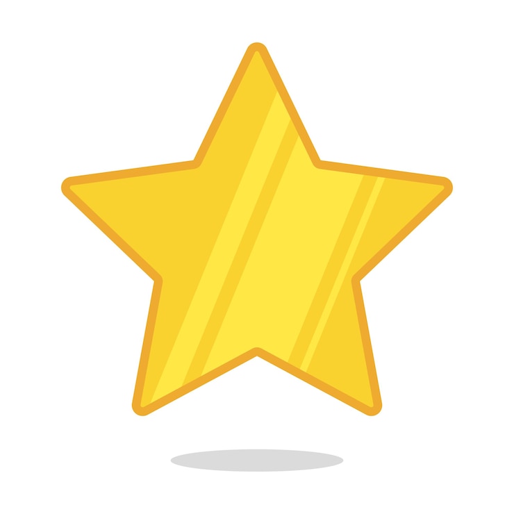 Vector gratuito estrella amarilla brillante contorno naranja
