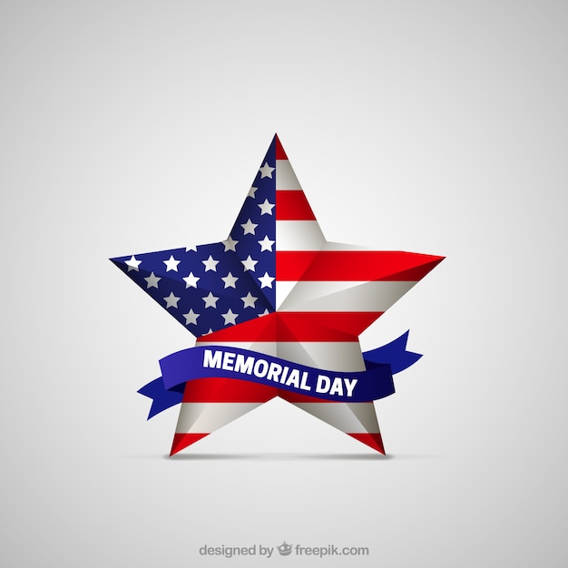 Estrella del día de los caídos con bandera americana