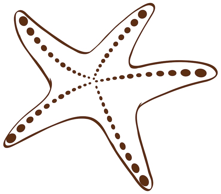 Vector gratuito estrella de mar en estilo simple de garabato sobre fondo blanco