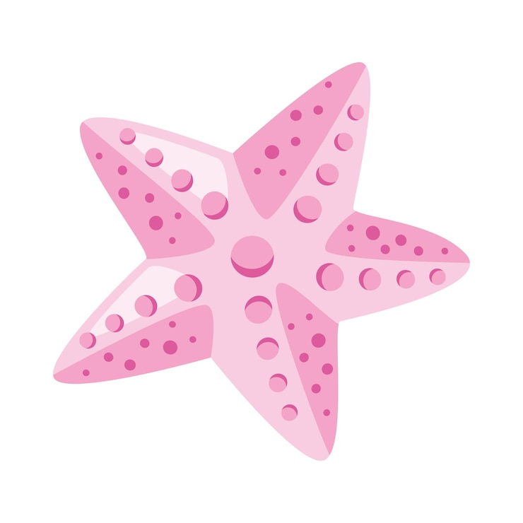 Vector gratuito estrella de mar rosa linda