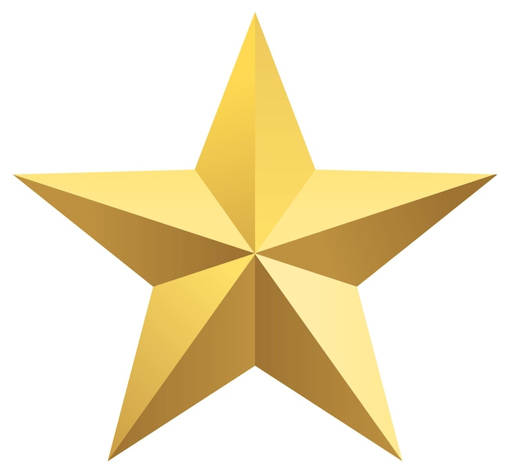 Vector gratuito estrella de metal 3d aislada