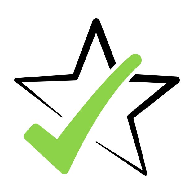 Estrella Negra Con Marca De Verificación